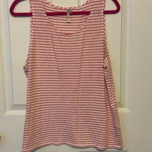 Banana Republic Pink and White Striped Tank Top